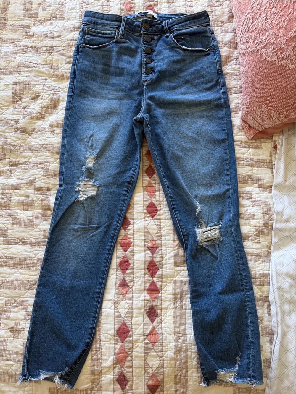 Abercrombie & Fitch Distressed Skinny Jeans - Blue